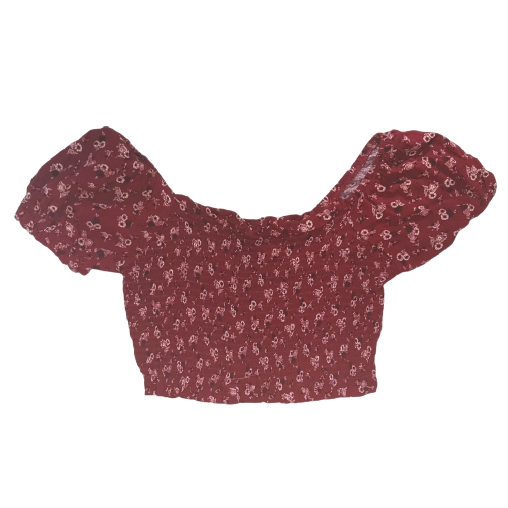 Floral Puff Sleeve Tube Top